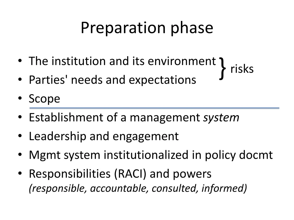 preparation phase