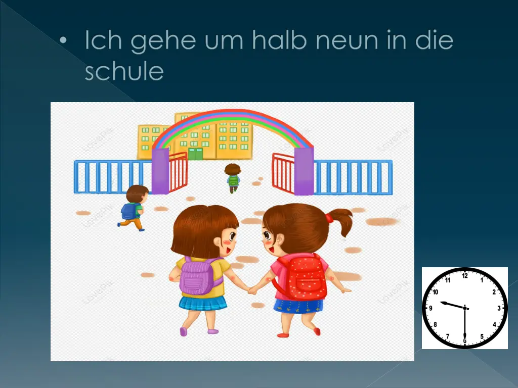 ich gehe um halb neun in die schule