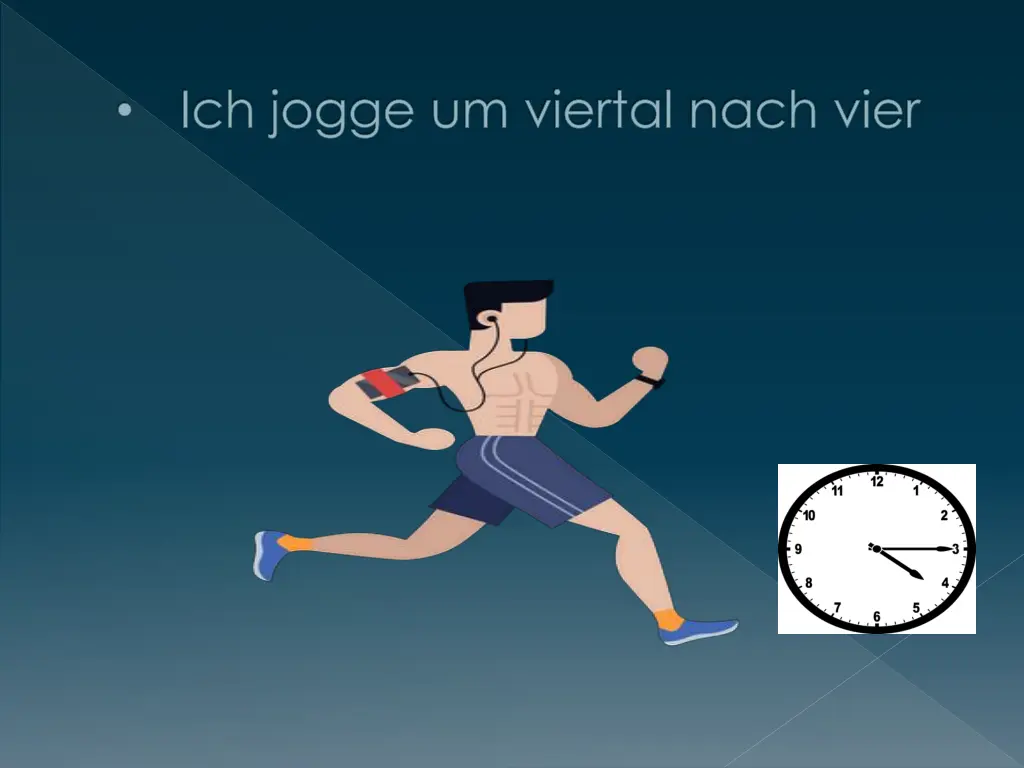 ich jogge um viertal nach vier