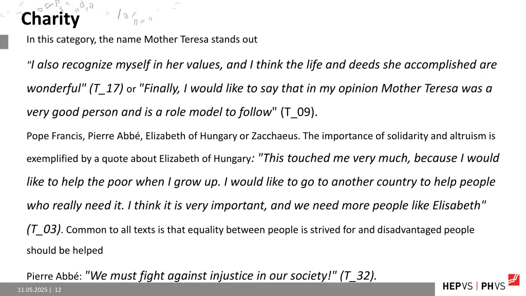 charity in this category the name mother teresa