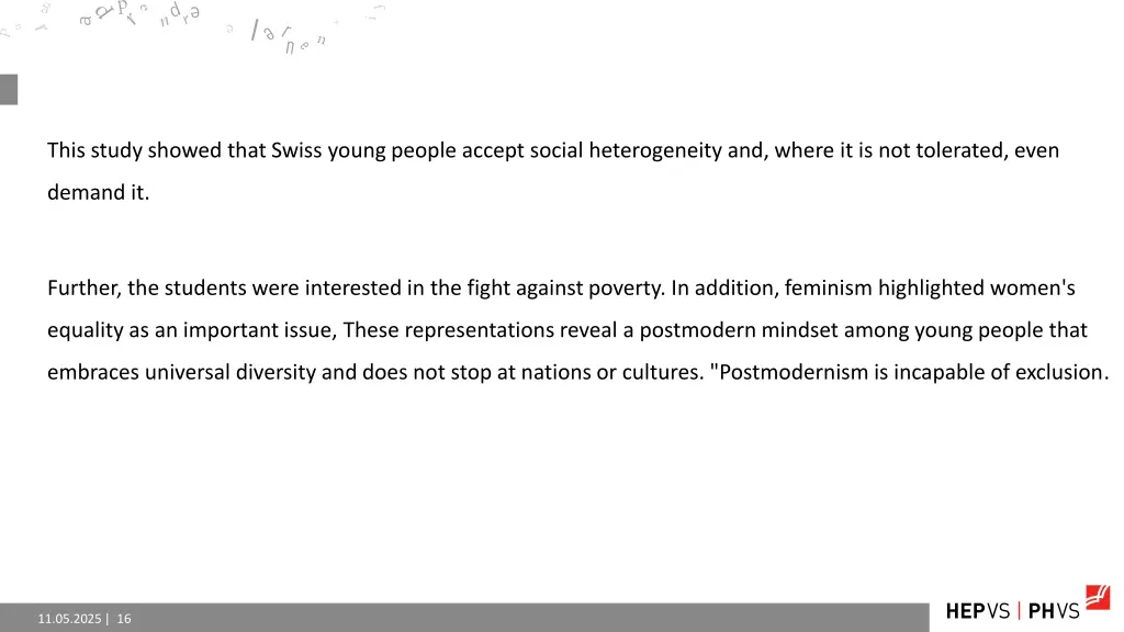 this study showed that swiss young people accept