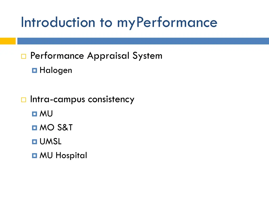 introduction to myperformance 1