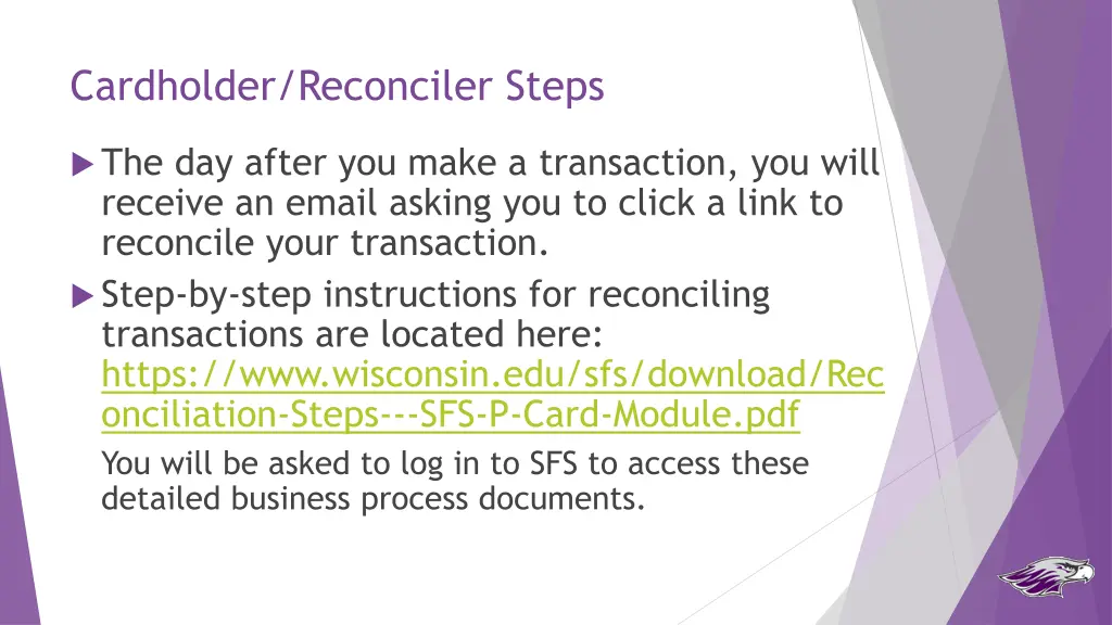 cardholder reconciler steps