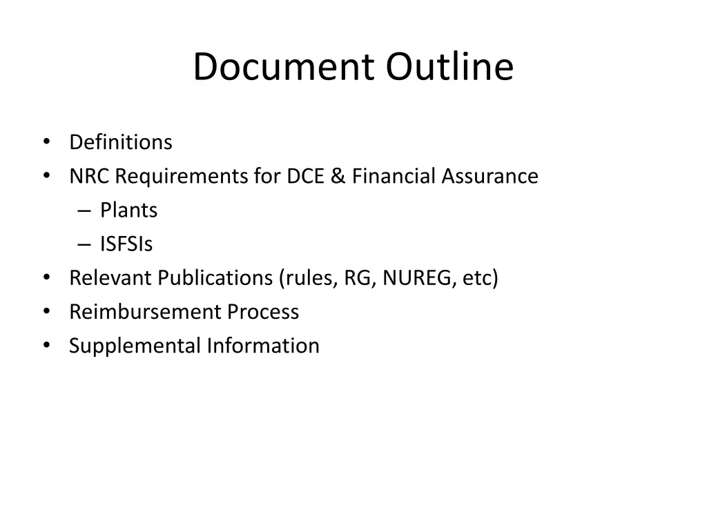 document outline