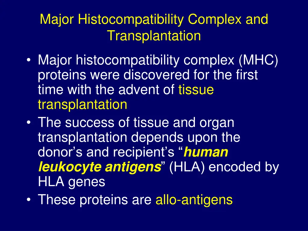 major histocompatibility complex