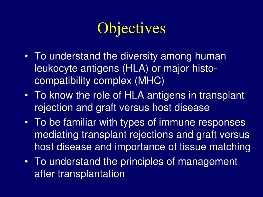 objectives