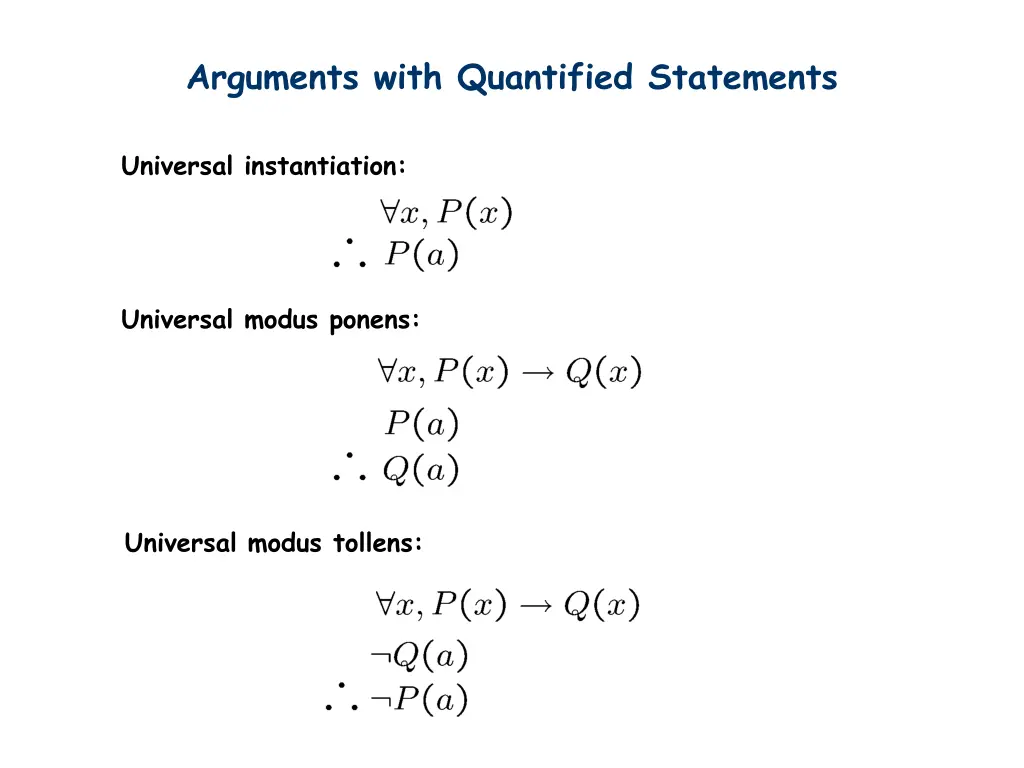 arguments with quantified statements