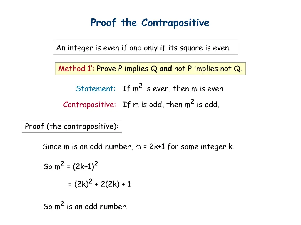 proof the contrapositive 1