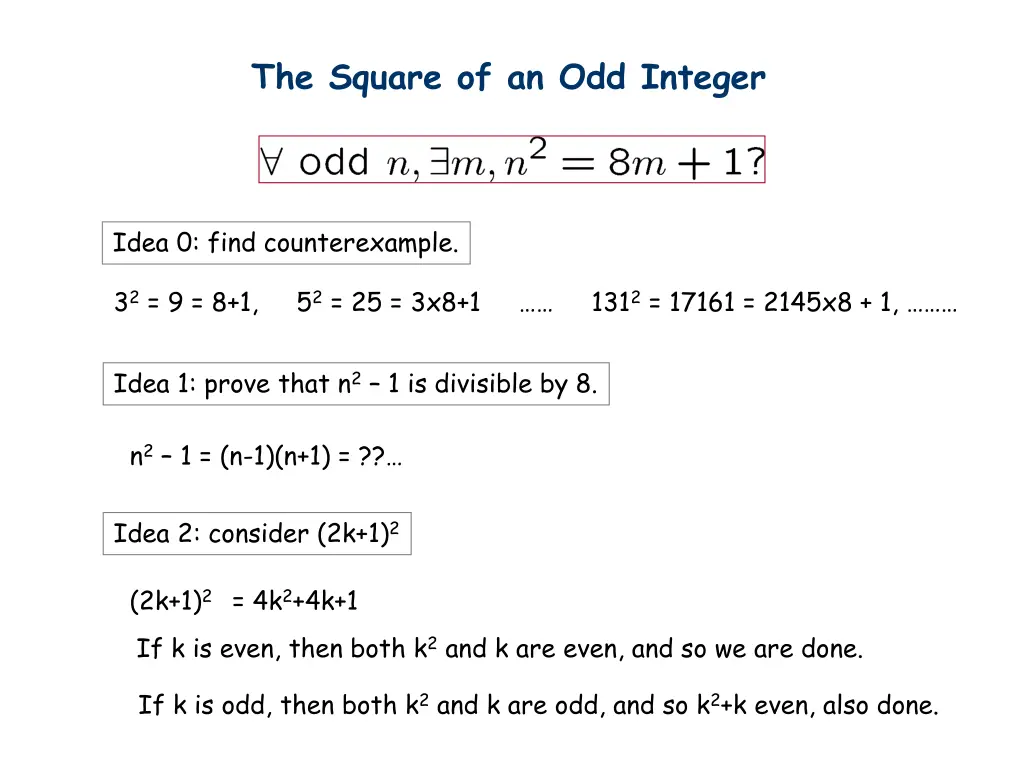 the square of an odd integer