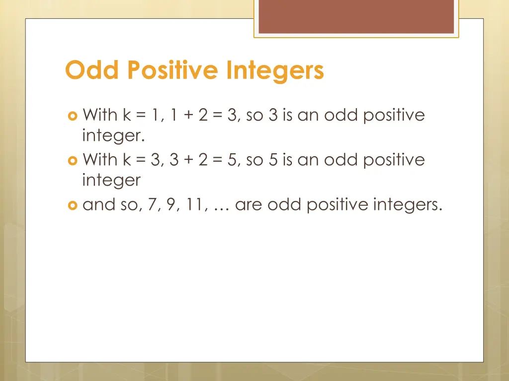 odd positive integers 1