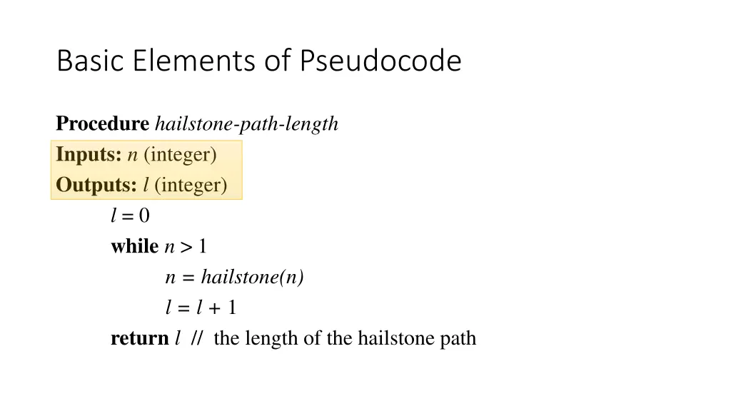 basic elements of pseudocode 1