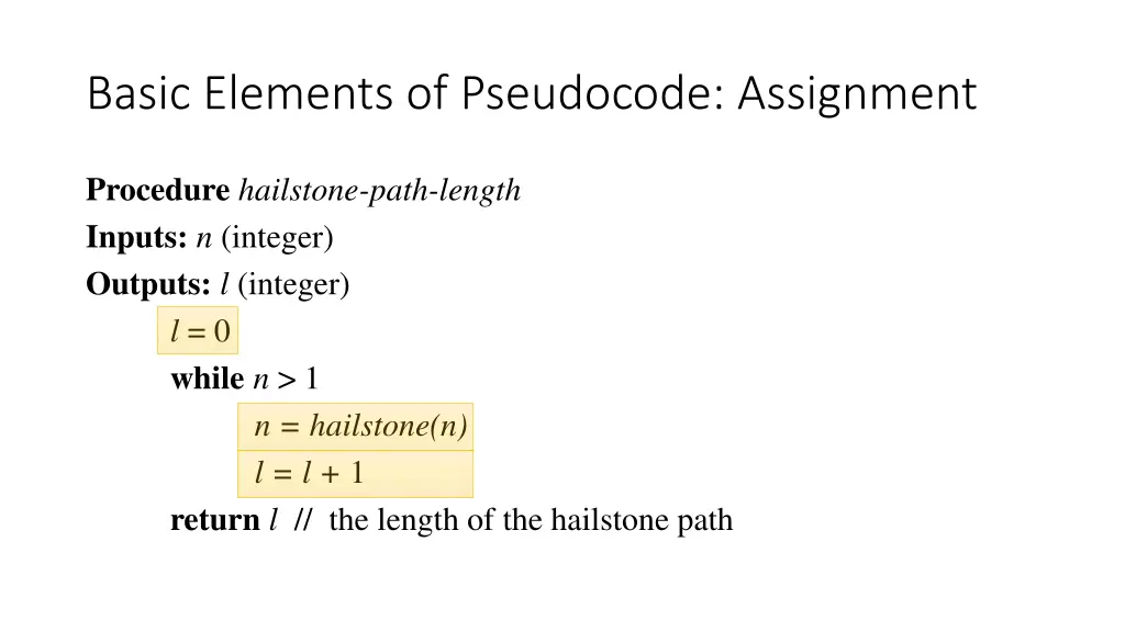 basic elements of pseudocode assignment