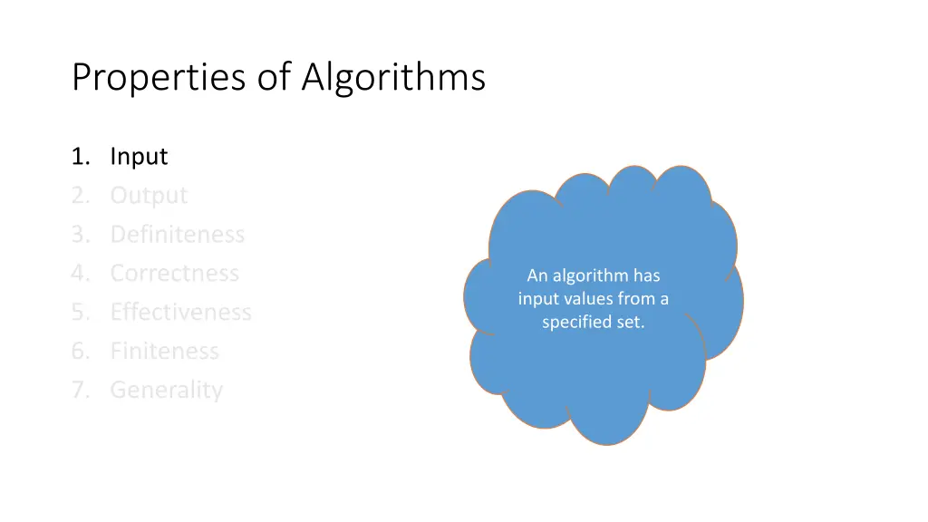 properties of algorithms