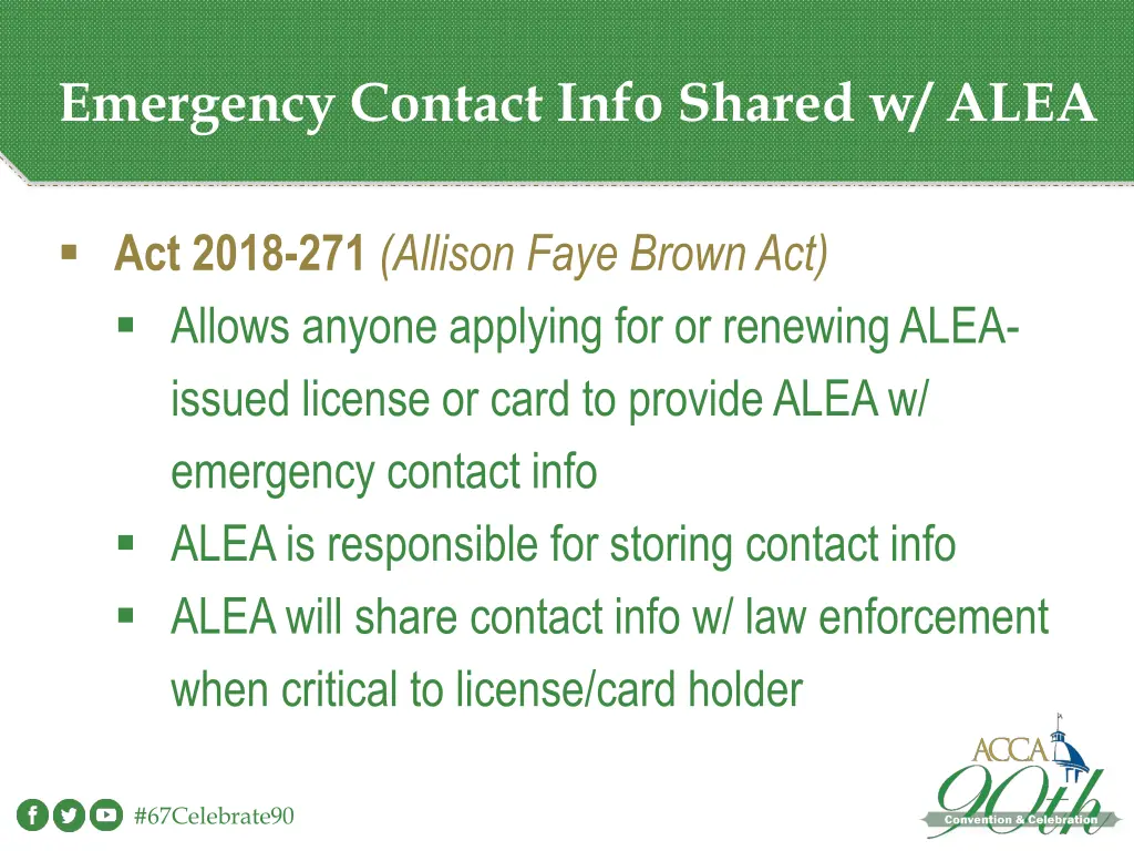 emergency contact info shared w alea
