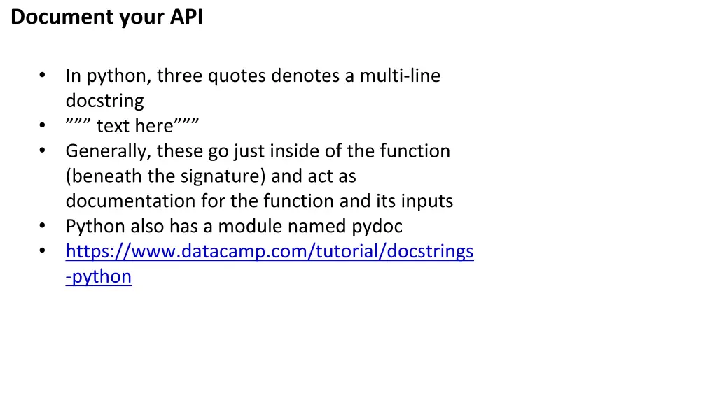 document your api