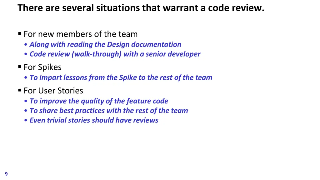 there are several situations that warrant a code