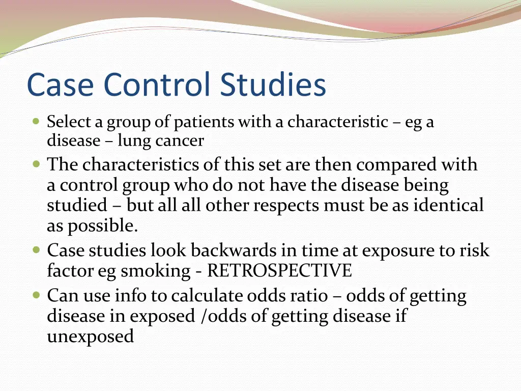 case control studies
