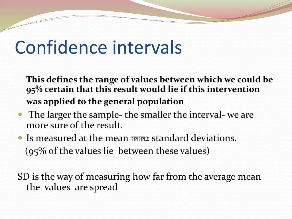 confidence intervals