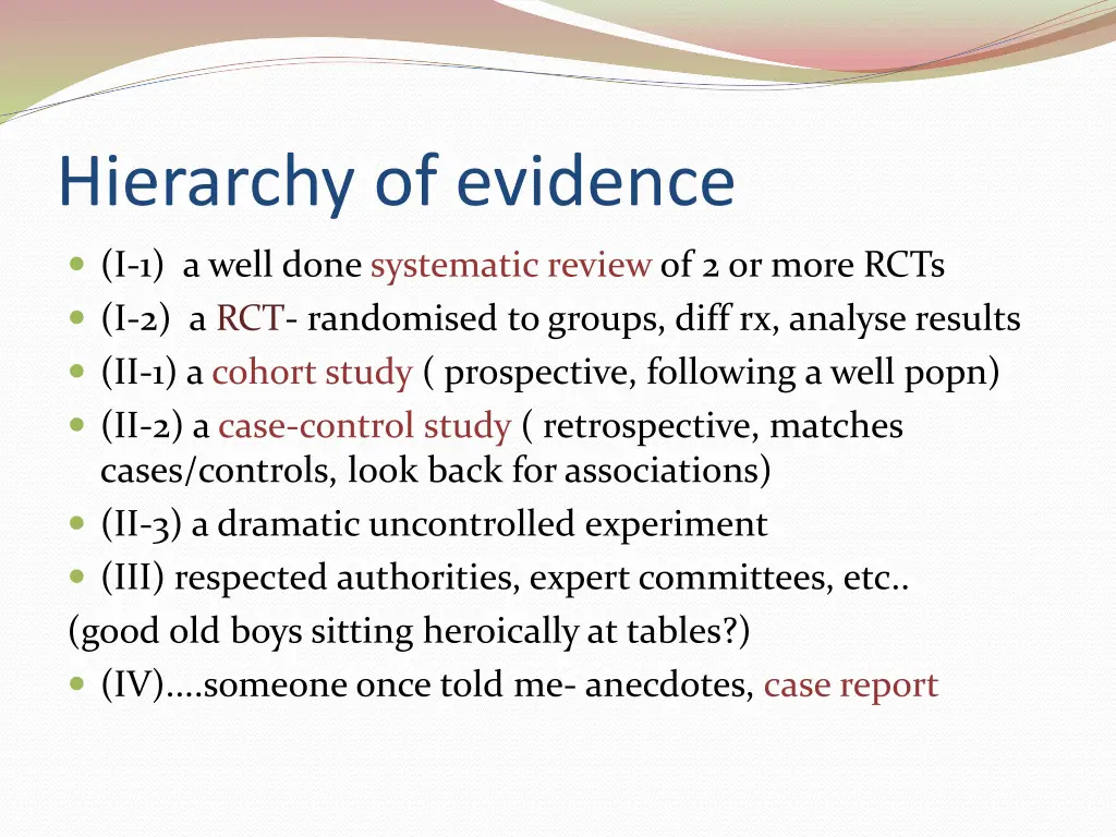 hierarchy of evidence