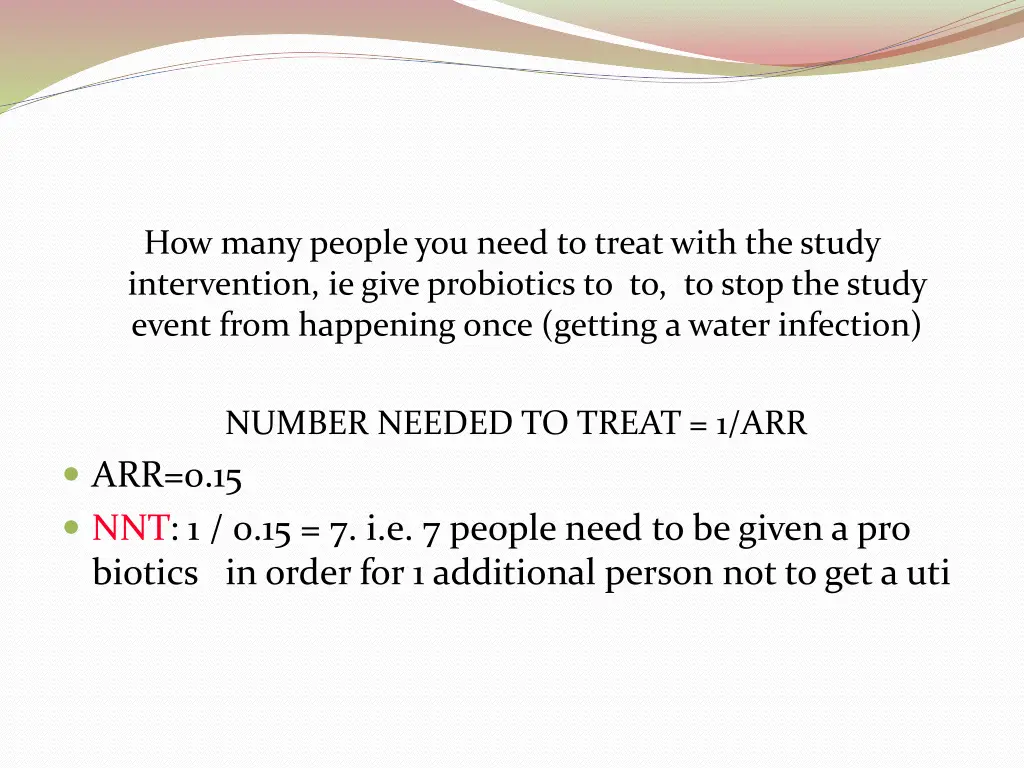 how many people you need to treat with the study