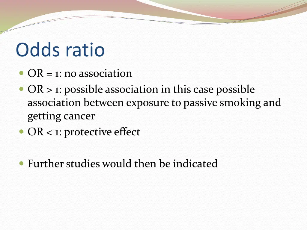 odds ratio 1