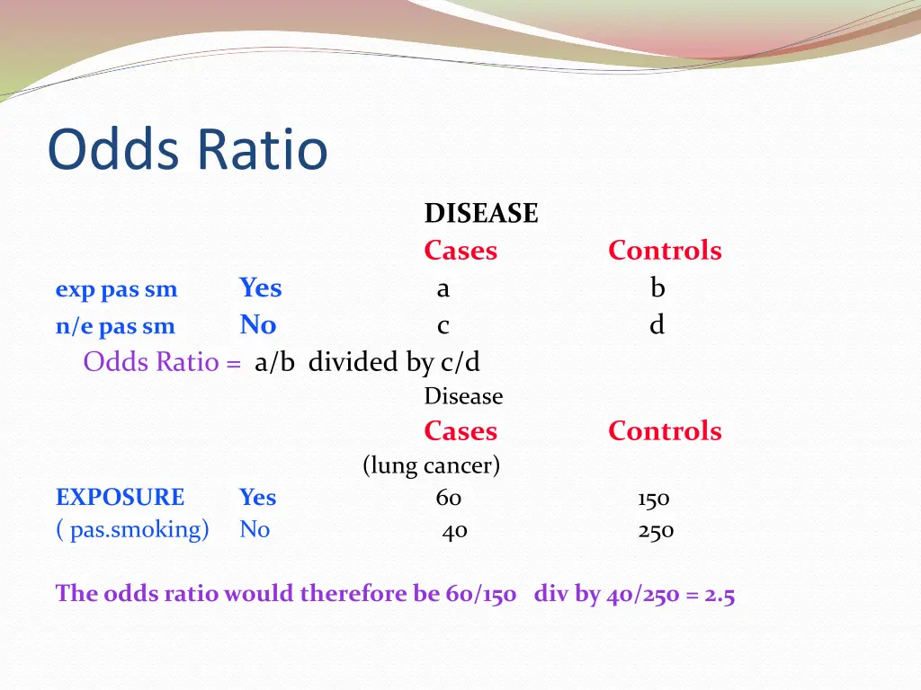 odds ratio
