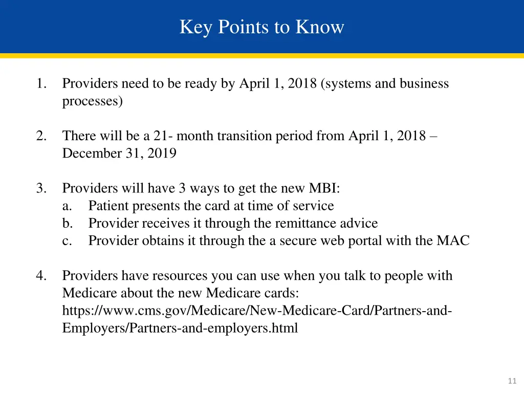key points to know