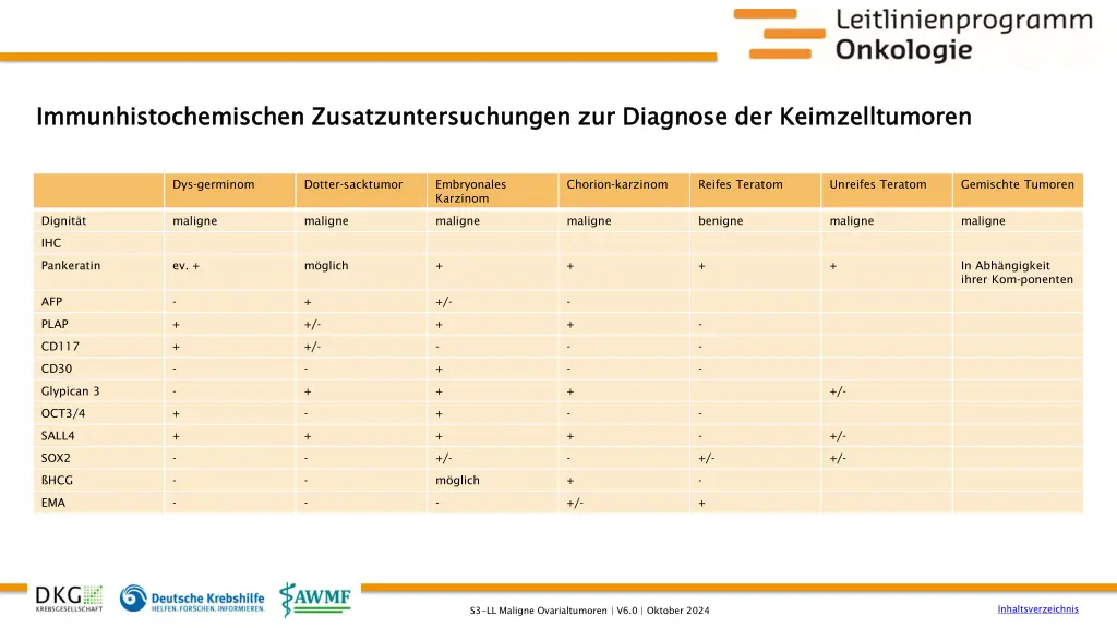 immunhistochemischen zusatzuntersuchungen