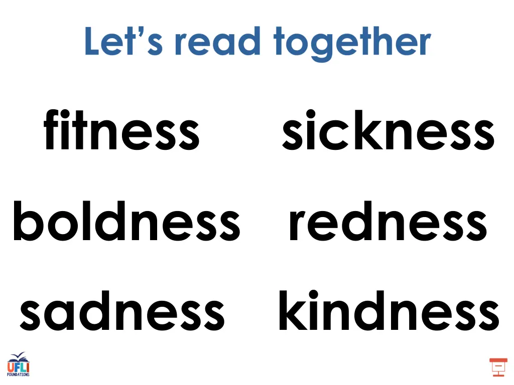 fitness boldness redness sadness