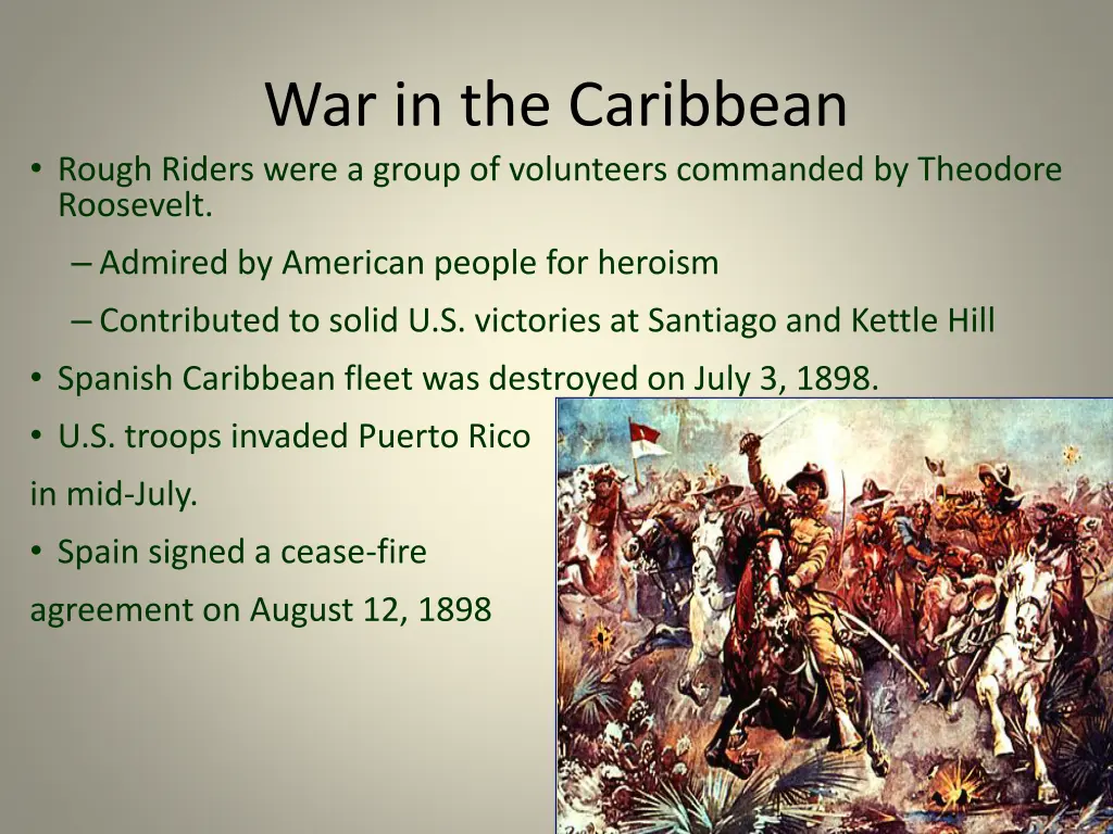war in the caribbean rough riders were a group