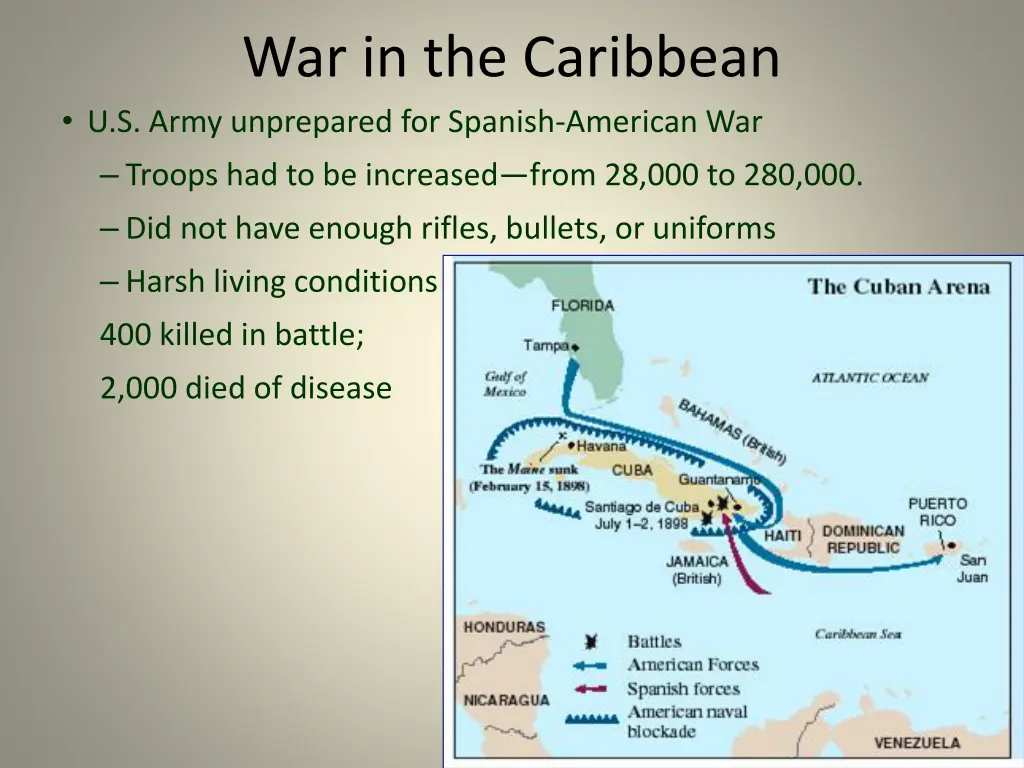 war in the caribbean u s army unprepared