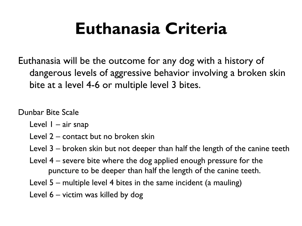 euthanasia criteria