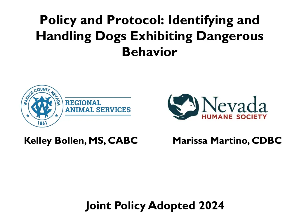 policy and protocol identifying and handling dogs