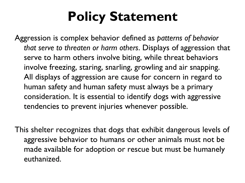 policy statement