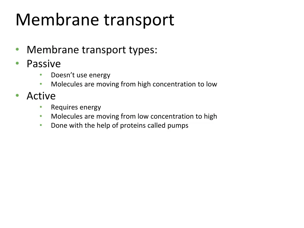 membrane transport