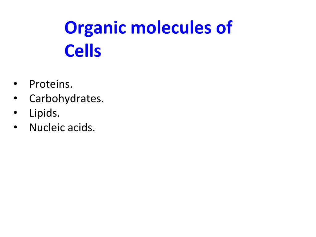 organic molecules of cells