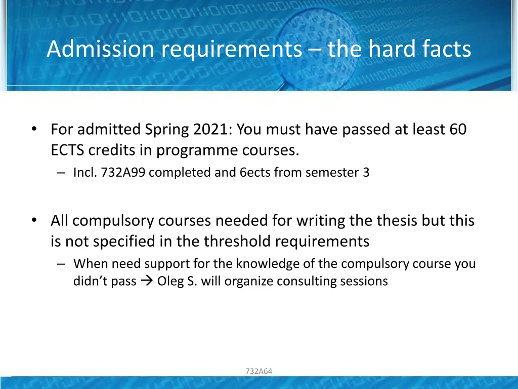 admission requirements the hard facts