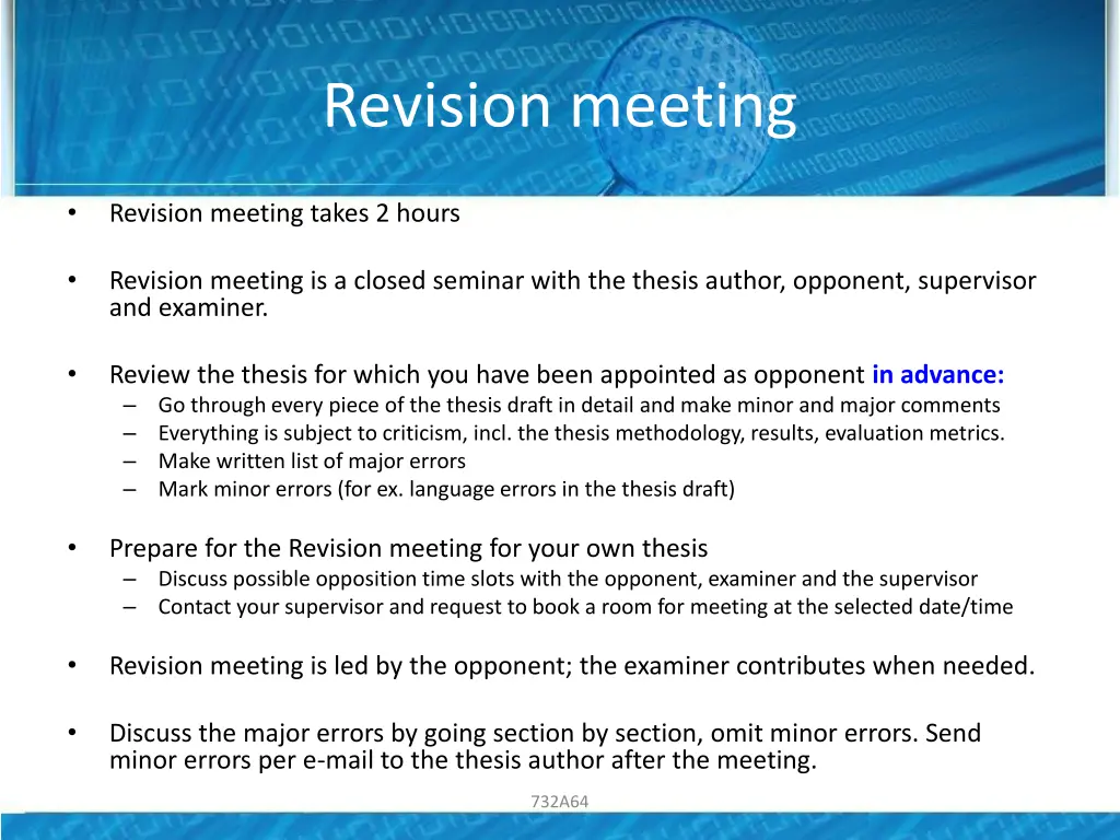 revision meeting