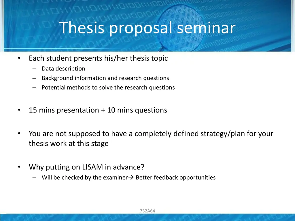 thesis proposal seminar
