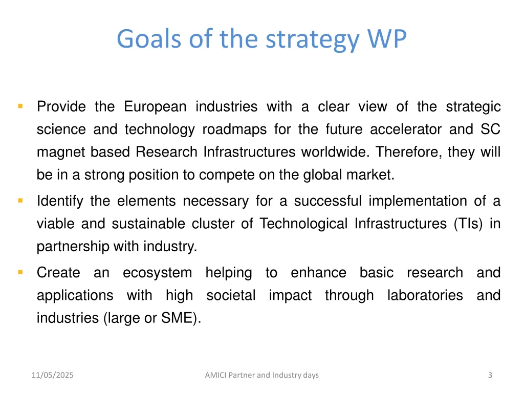 goals of the strategy wp