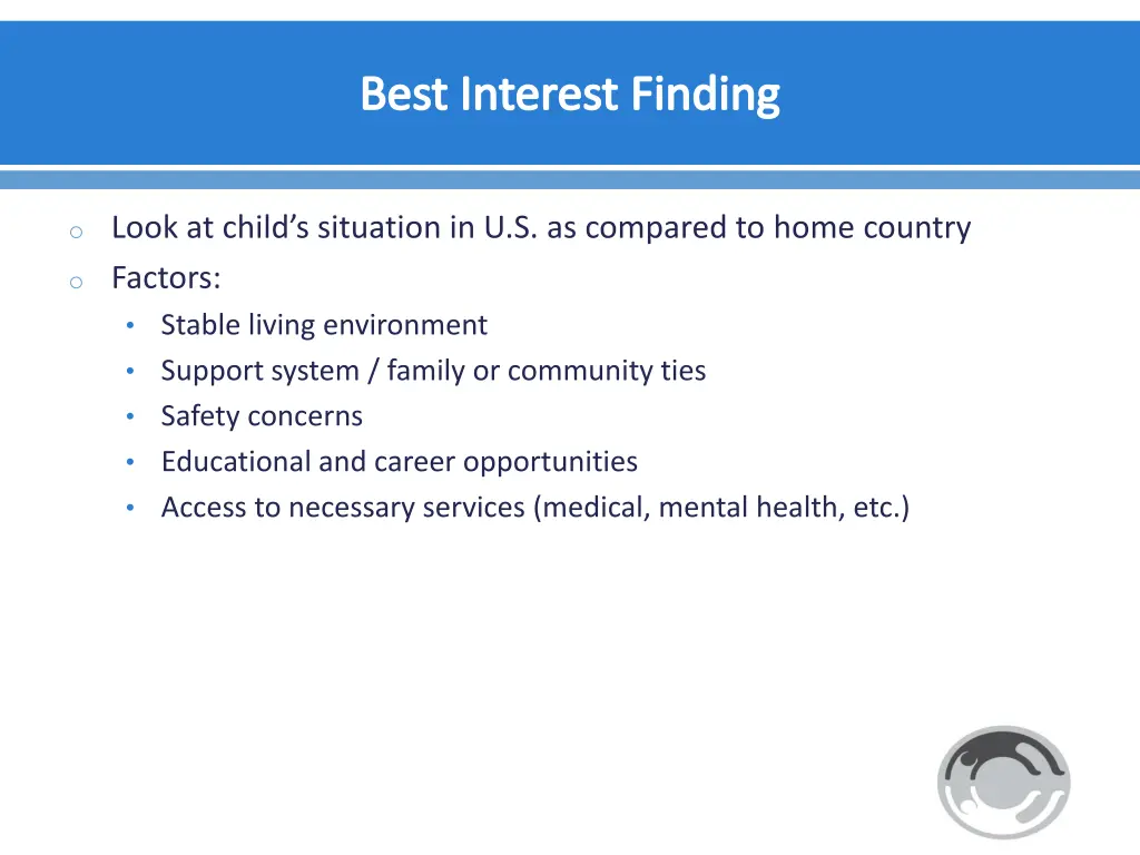best interest finding