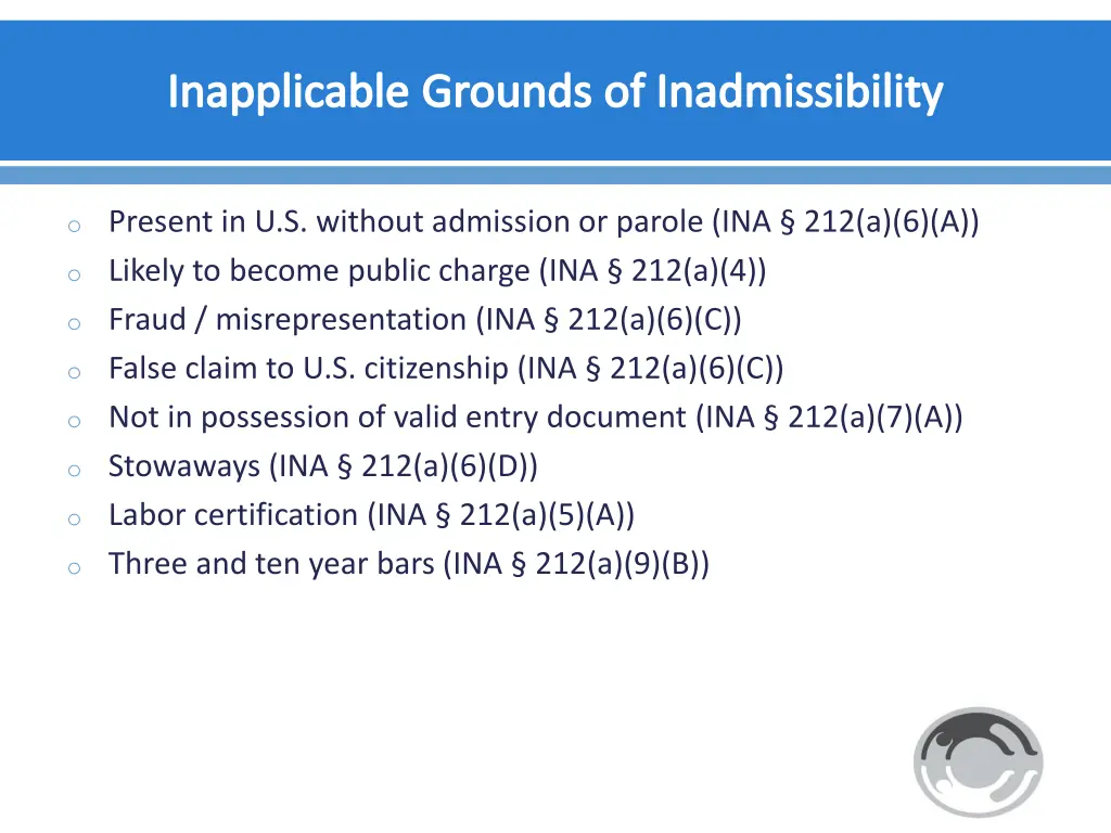 inapplicable grounds of inadmissibility
