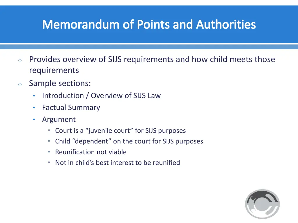 memorandum of points and authorities
