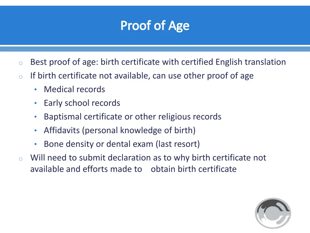 proof of age