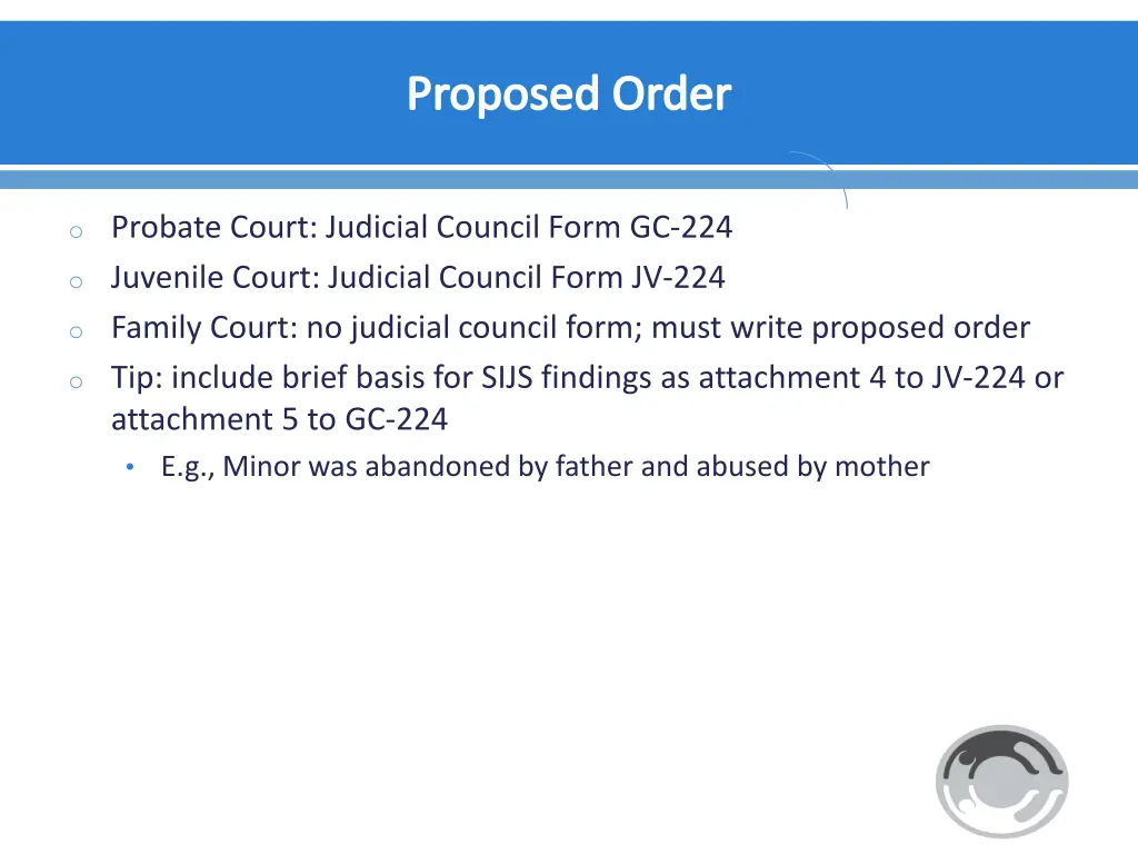 proposed order