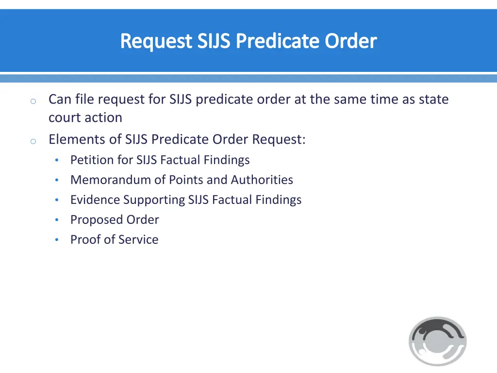 request sijs predicate order