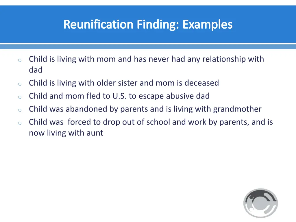 reunification finding examples