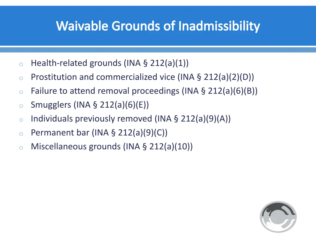 waivable grounds of inadmissibility