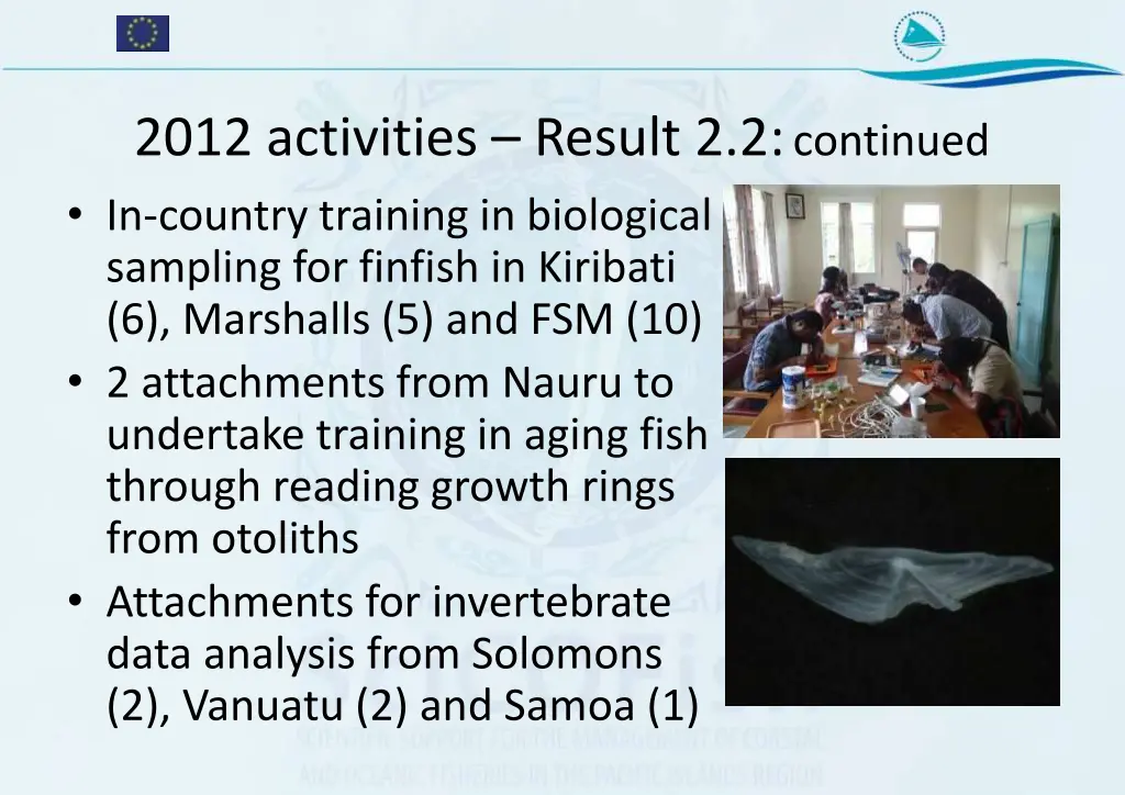 2012 activities result 2 2 continued in country