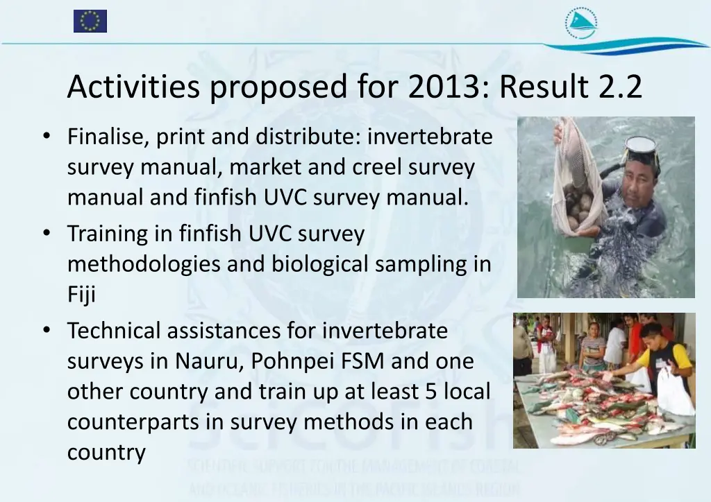 activities proposed for 2013 result 2 2